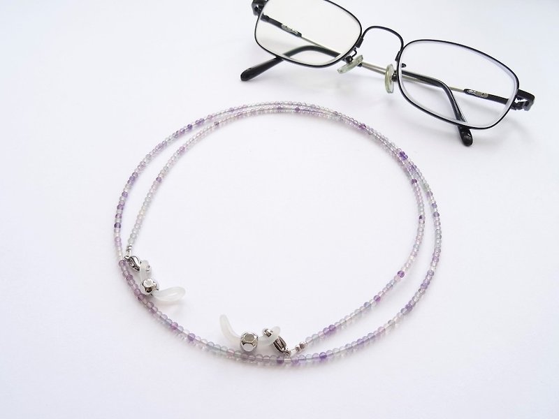 紫螢石小圓珠眼鏡鍊 - 給媽媽的母親節禮物 - 項鍊 - 半寶石 紫色
