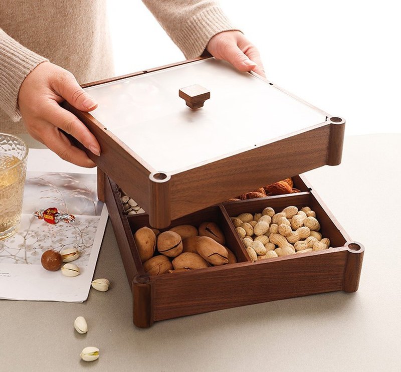 candy box/ candy box/   walnut - กล่องเก็บของ - ไม้ 