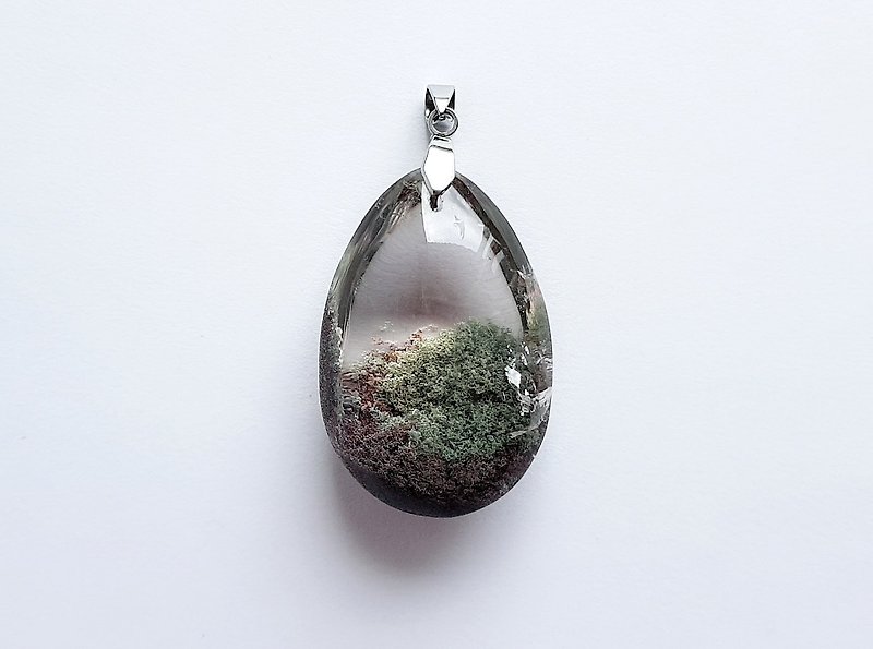 宝石類フェイドグラス天然鉱物グリーンゴーストネックレス - ネックレス - 宝石 グリーン