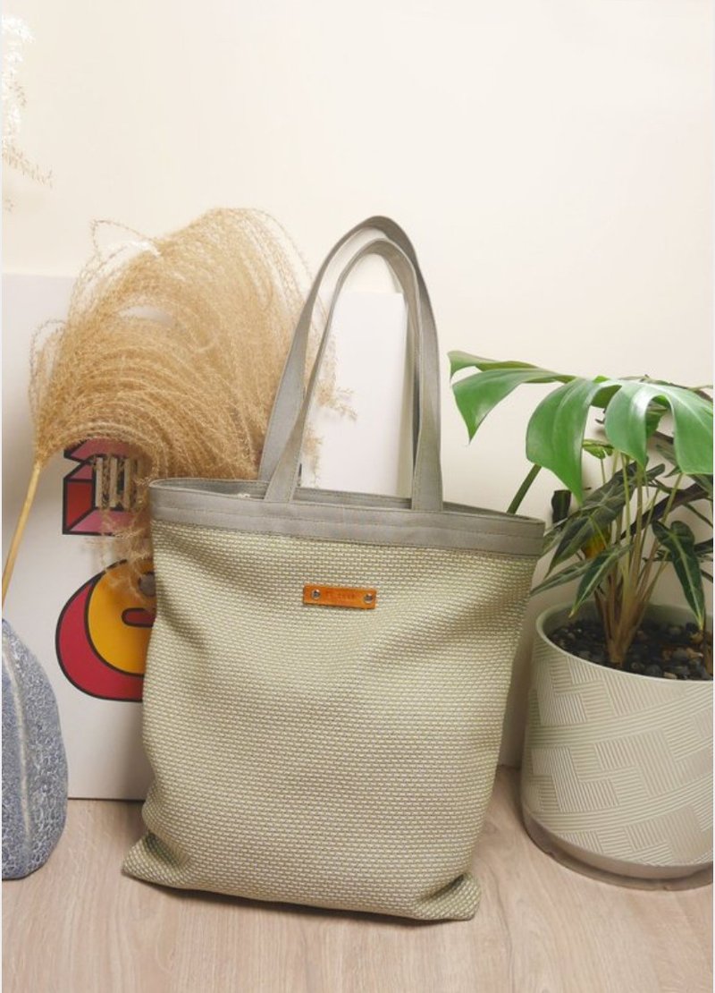法式優雅編織托特包 #34 抹茶綠 - 手提包/手提袋 - 棉．麻 綠色