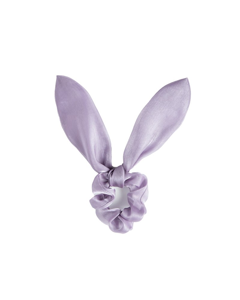 [LADY] Rabbit ears dual-purpose scrunchie skirt hair ornament gauze starry night purple - เครื่องประดับผม - ผ้าไหม สีม่วง