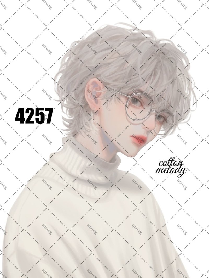 original sticker no.4257 人物ステッカー オリジナルステッカー オリジナル人物ステッカー 装飾ステッカー cotton melody - 貼紙 - 紙 