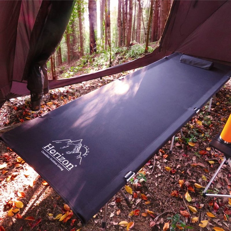 【Horizon Skyline】Heavy Duty mountain and sea camping camp bed - Camping Gear & Picnic Sets - Aluminum Alloy Black