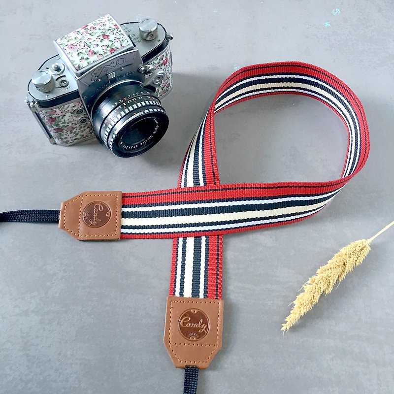 Navy Gray Mirrorless or DSLR Camera Strap - 相機/拍立得 - 棉．麻 紅色