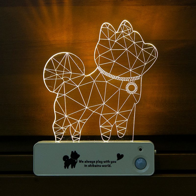 柴犬大学ジングルチャイ自動センサー壁ランプ USB 充電センサーランプナイトライトクリスマスギフト - 照明・ランプ - その他の素材 