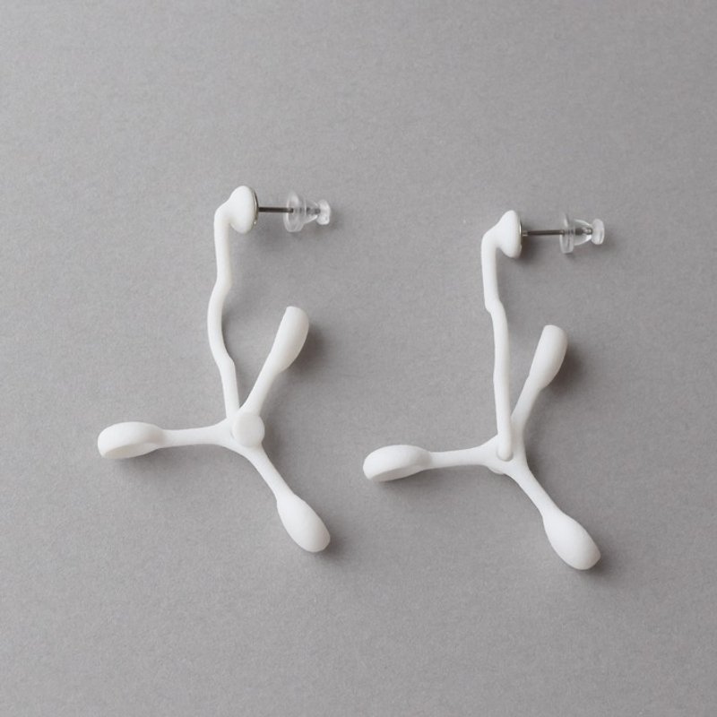 paddle white earrings - ต่างหู - พลาสติก ขาว
