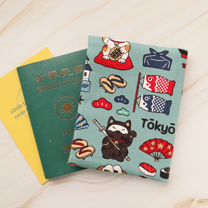 Passport holder with deduction, passport cover, passport bag made of pure cotton fabric - Passport Holders & Cases - Cotton & Hemp 