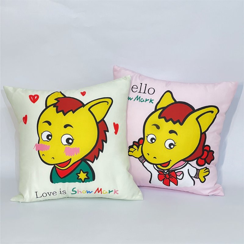 Show Mark 40x40cm cute pillow/back pillow/nap pillow (Little Ma and Little Ma Ni) - หมอน - เส้นใยสังเคราะห์ 