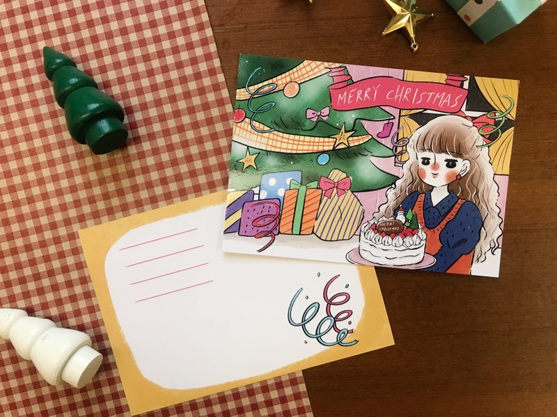 聖誕節 明信片 復刻回憶-聖誕節一起慶祝吧 - 卡片/明信片 - 紙 