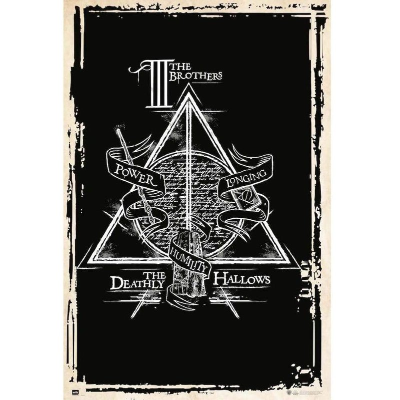 【哈利波特】死神的聖物 進口海報 Harry Potter - 海報/掛畫/掛布 - 紙 黑色