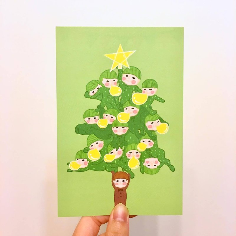 Stain Christmas postcard (1 set of two) - การ์ด/โปสการ์ด - กระดาษ 