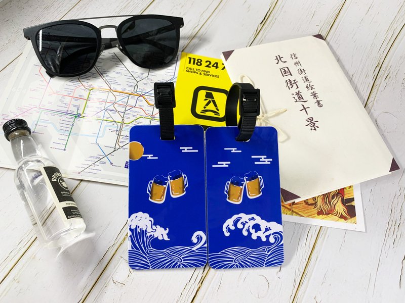 【友情系列】常常酒酒行李吊牌/生日禮物/畢業禮物 - 行李吊牌 - 塑膠 藍色
