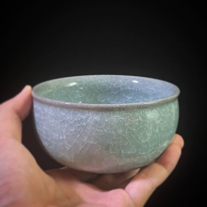 經典色青磁冰片不倒碗 - 花瓶/花器 - 陶 透明