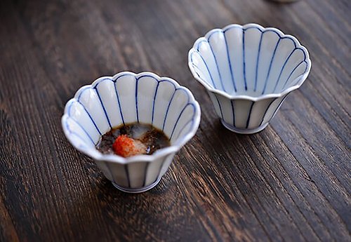 東京食器 - 讓你的料理變漂亮 菊形線條小缽 /有田燒/醬料碟