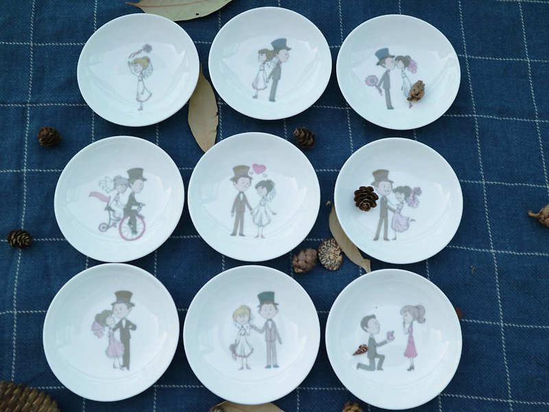I DO wedding small dish 9 into the wedding small amount of multi-price concessions - จานเล็ก - เครื่องลายคราม หลากหลายสี