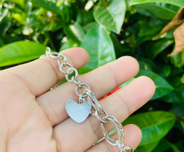 Sterling silver bracelet oval circle interlaced love tag can Sterling silver bracelet oval circle interlaced love tag can