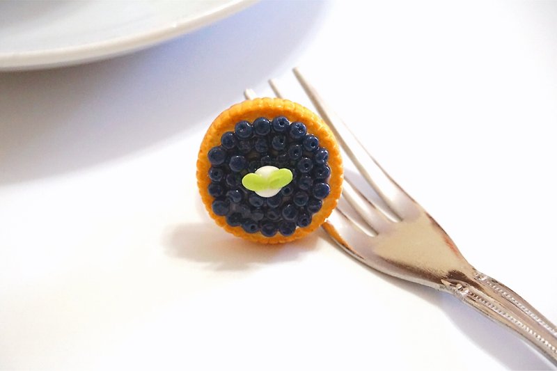 Fresh Blueberry Batch Ring | Simulation Food Clay Ring - แหวนทั่วไป - ดินเหนียว 