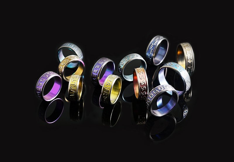 Titanvek鈦合金戒指 12星座系列 - 戒指 - 其他金屬 多色