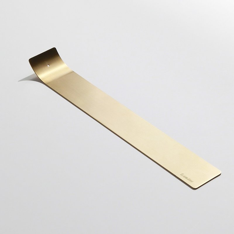トラベラー線香ホルダー//クラシックイエローピュアロゴバージョンヘアラインマットゴールド - キャンドル・燭台 - 銅・真鍮 ゴールド
