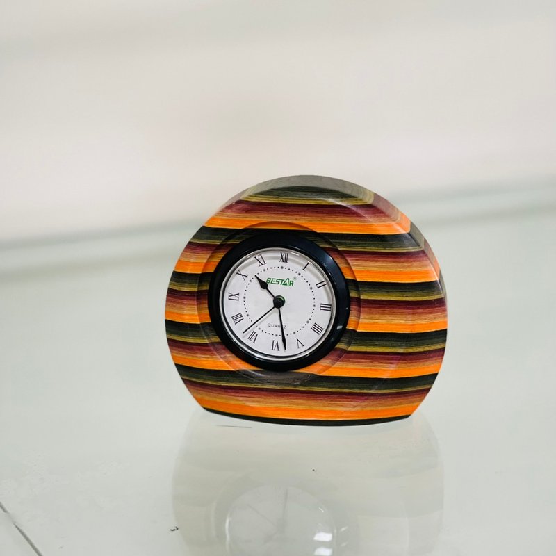 【BESTAR】彩虹木桌上時鐘組 圓弧形 (單入) - 時鐘/鬧鐘 - 木頭 黃色