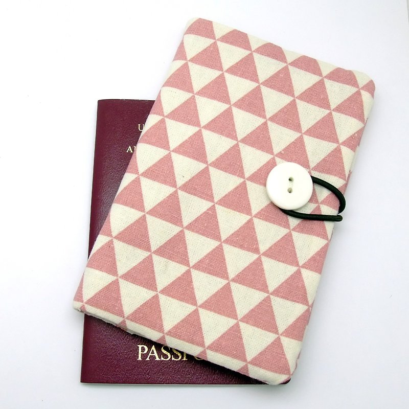 パスポートクロスカバー、保護カバー、パスポートホルダー（PC-11） - パスポートケース - コットン・麻 ピンク