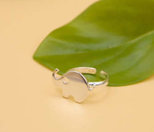 CASO JEWELRY Handmade Little Elephant Ring - Silver plated , Little Me by CASO jewelry