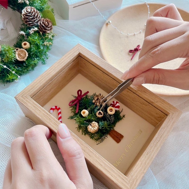 【DIY材料包】小小聖誕樹木框 DIY 親子一起做的節慶手作 - 花藝/盆栽/植栽 - 植物．花 
