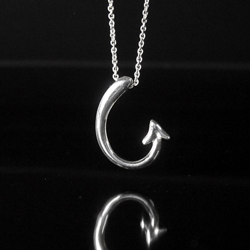 Love Hook for W sterling silver necklace - สร้อยคอ - เงินแท้ สีเงิน