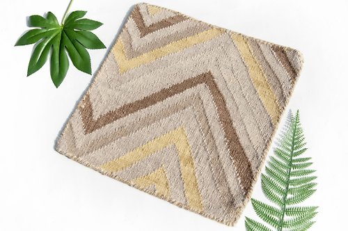 omhandmade 純羊毛地毯 墨西哥毯 針織手工織布地毯 民族風野餐墊-撒哈拉沙漠