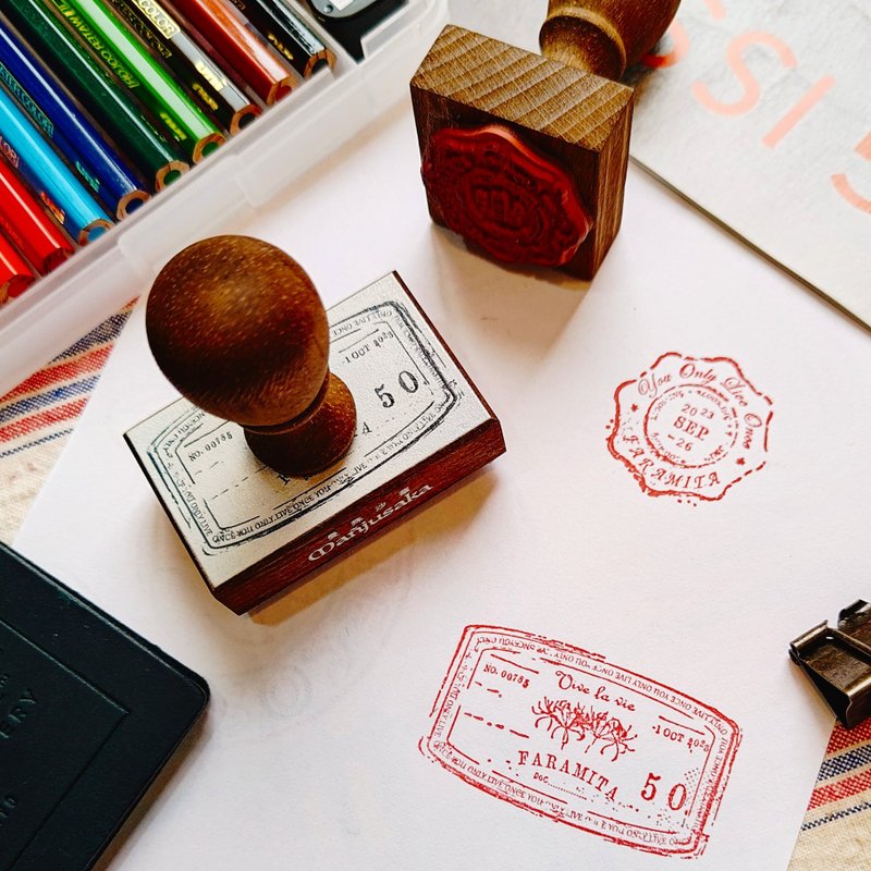 【FARAMITA POSTAGE - 郵戳章】 - 印章/印台 - 木頭 