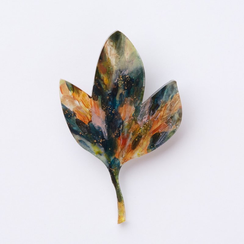 ブローチ - 胸針 - 壓克力 卡其色