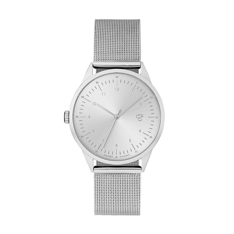 Chpo Brand 瑞典品牌 - Nuno系列 銀錶盤 - 銀米蘭帶可調式 手錶 - 男裝錶/中性錶 - 不鏽鋼 銀色