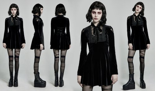 Gothic Bone Fortune Teller Dress/Wednesday/Halloween Classic