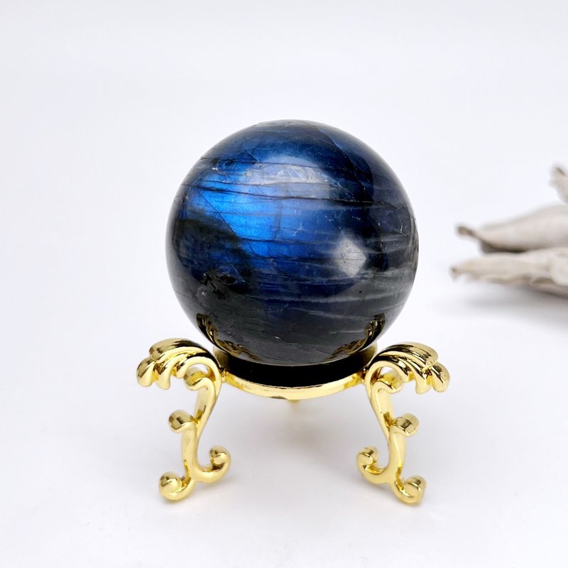 Autumn brew. Crystal ball ornaments to heal sleep l Elongated stone ball blue elongated Teal l - ของวางตกแต่ง - หิน หลากหลายสี