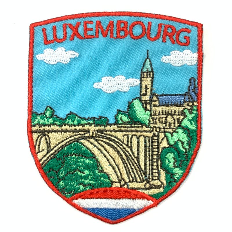 Luxembourg city embroidery armband fabric label patch patch appliqué armband - เข็มกลัด/พิน - งานปัก หลากหลายสี