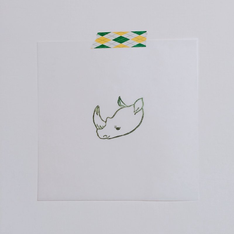 犀牛 手工印章 - 印章/印台 - 橡膠 白色