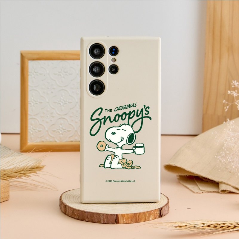 SNOOPY史努比牛奶甜甜圈純色矽膠SAMSUNG手機殼 - 手機殼/手機套 - 矽膠 多色