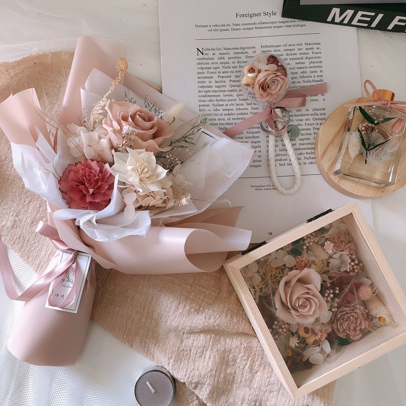 【福袋】永生花粉色系驚喜包/pinkoi獨家販售 - 乾燥花/永生花 - 植物．花 藍色