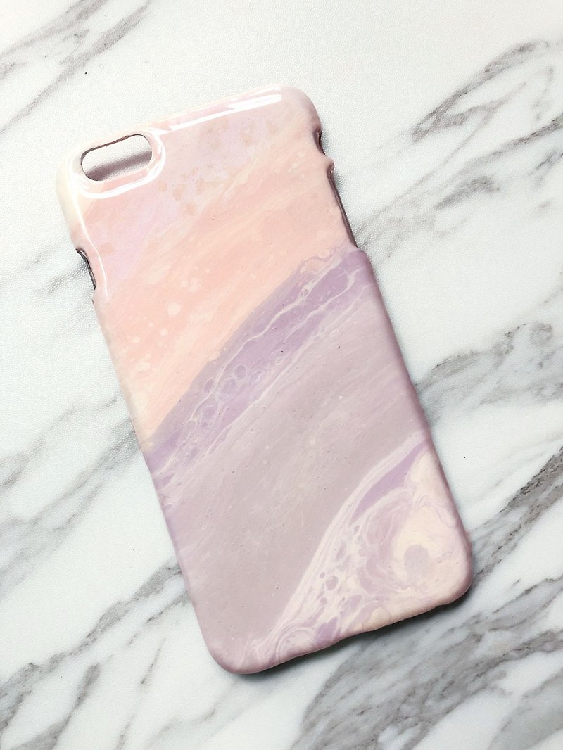 OOAK hand-painted phone case, only one available, Handmade marble IPhone case - Phone Cases - Plastic Pink