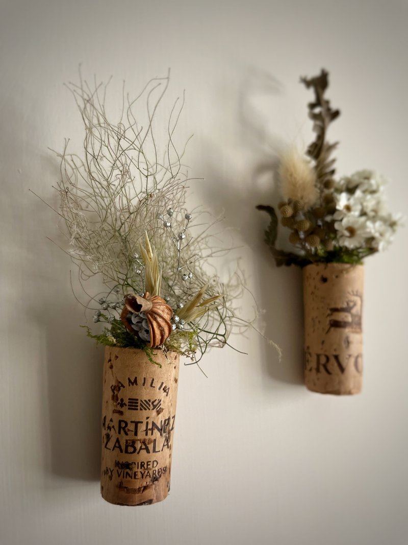 Mini dried flower cork magnet, wildflower-style, staying seasonal - ของวางตกแต่ง - พืช/ดอกไม้ 