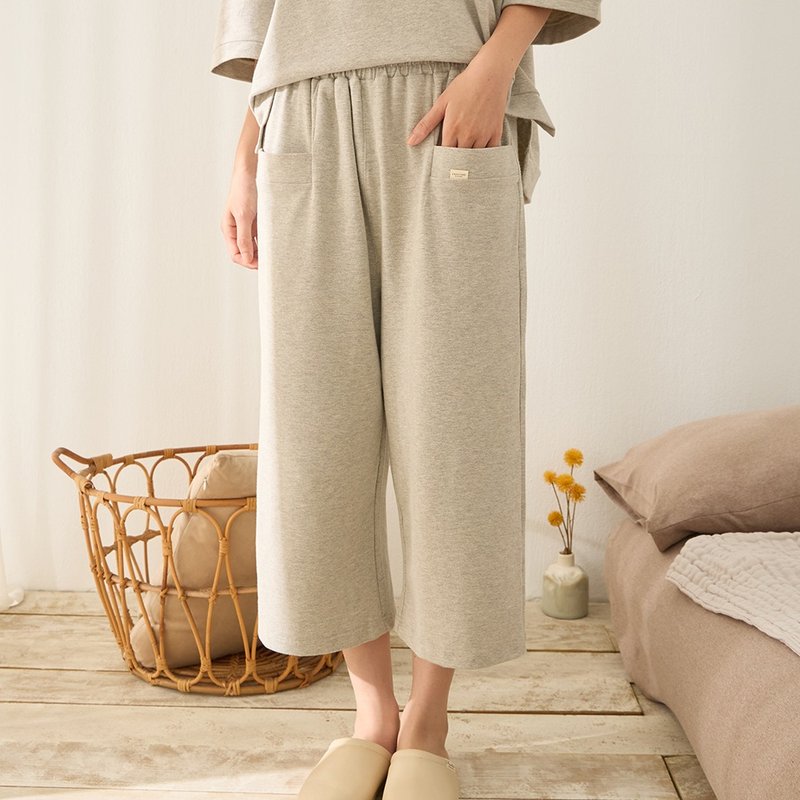 MIT organic cotton comfortable cropped pants-2 colors in total - กางเกงขายาว - ผ้าฝ้าย/ผ้าลินิน 