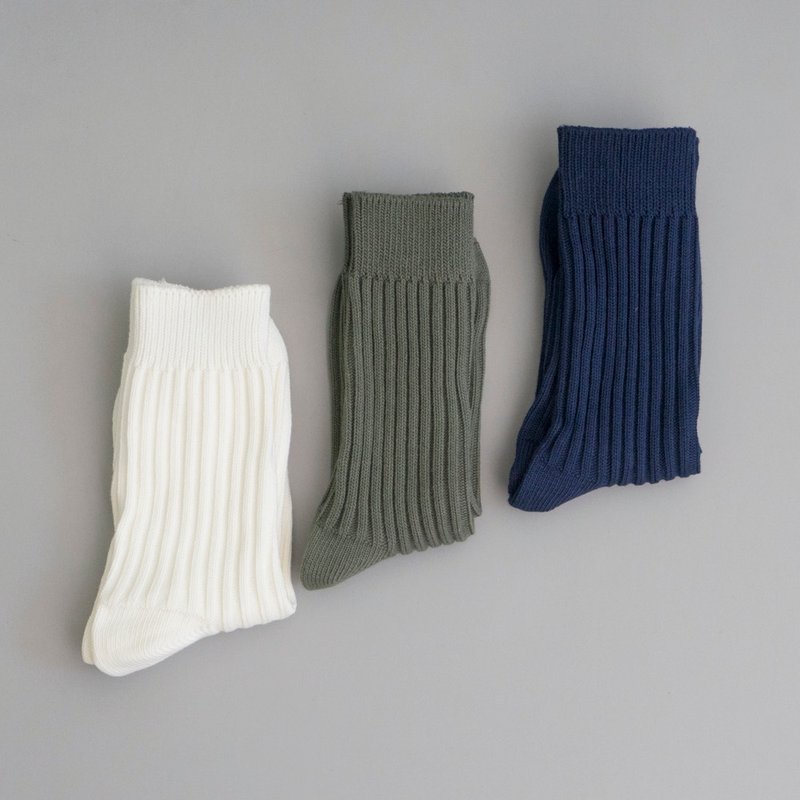 Everyday Wear Socks Set (3 pairs) Solid color mid-length socks Uniform size Socks for men and women - Socks - Cotton & Hemp Multicolor