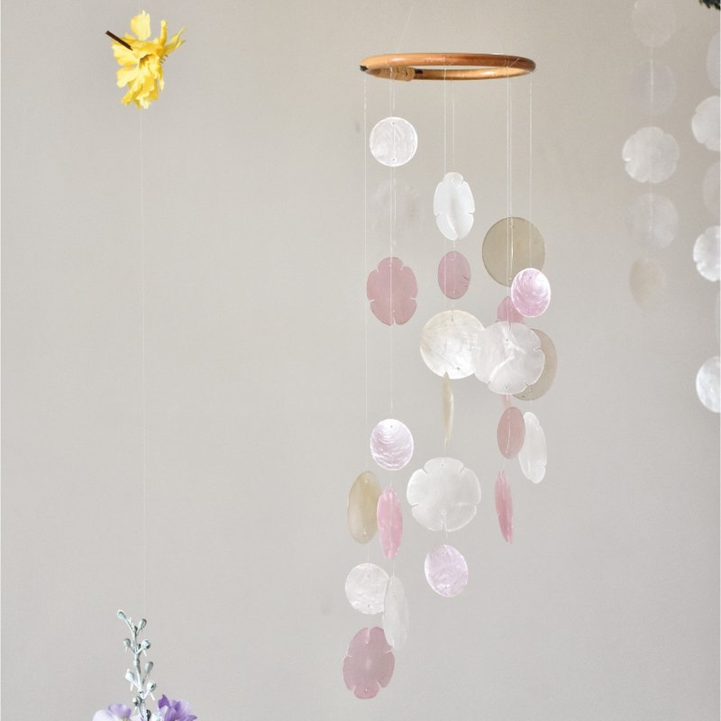 Shell Wind Chimes | Valley of Flowers (Pink Brown) - Items for Display - Shell Pink