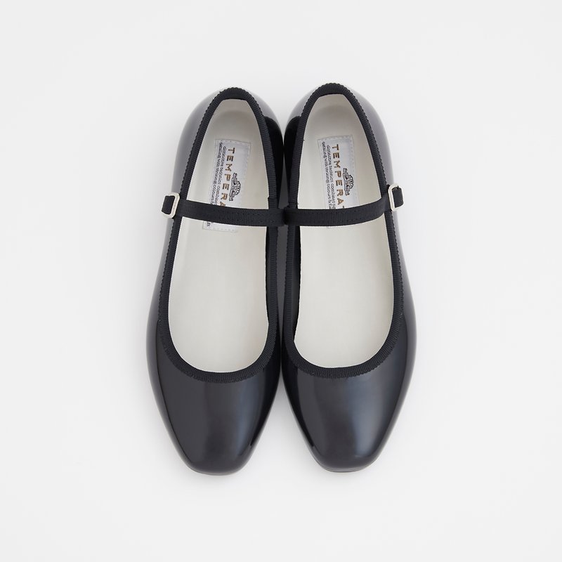 MARTA (BLACK) PVC SQUARE TOE FLATS / RAIN SHOES スクエアトゥ パンプス - 雨鞋/防水鞋 - 防水材質 黑色