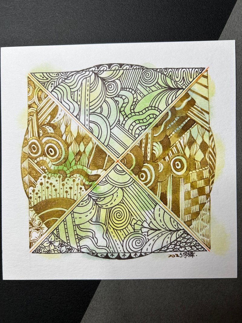 Pure hand-painted Zentangle postcard - metal (optional color) - การ์ด/โปสการ์ด - กระดาษ หลากหลายสี