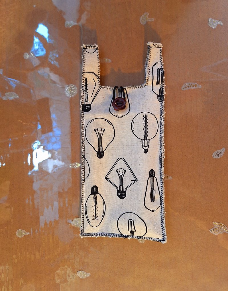 Hand made print cotton mobile phone bag-Light bulb - Other - Cotton & Hemp 