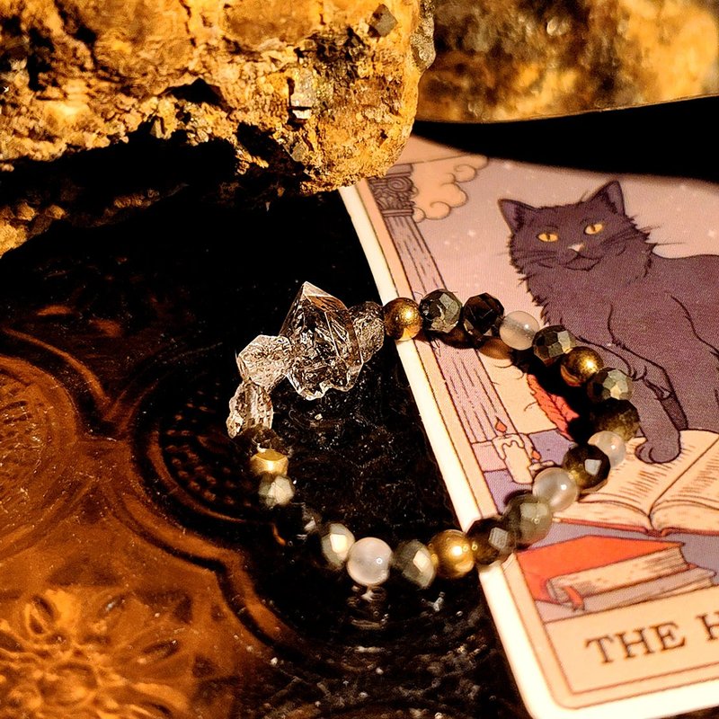 靈曜之心 | 赫基蒙閃靈鑽 | 油膽閃靈 | 金曜石 | 黃銅礦 | - 戒指 - 水晶 