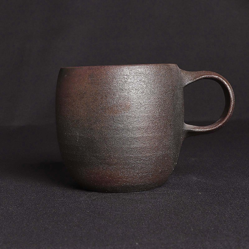 柴燒無釉沙金把杯 - 茶壺/茶杯/茶具 - 陶 金色