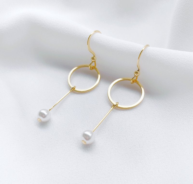 Dream Catcher 18k Gold Earrings Pearl Earrings - Earrings & Clip-ons - Other Metals Gold