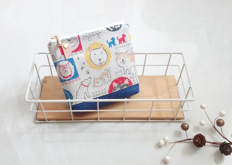 [FSQ / Small Package] Meng Meng Shiba. Generated - Toiletry Bags & Pouches - Cotton & Hemp Blue